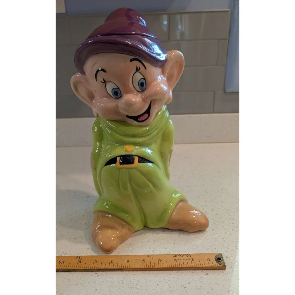 Vintage Disney Dopey Ceramic Cookie Jar by Treasure Craft Snow White Seven Dwarf - Picture 11 of 16